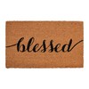 Fun Express Blessed Coir Door Mat - Rustic Home Decor