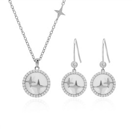 Meissa Jewelry Set for Women Celestial Stars Necklace 925 Sterling Silver Star Moon Charm Chain Necklace Anniversary Christmas Jewelry Gifts for Girlfriend Mother Mom Her Wife, Silver Set