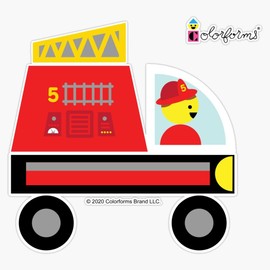 Colorforms Fire Truck Sticker Bumper Sticker Vinyl Decal 5"