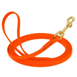 Viper Biothane K9 Working Dog Leash Waterproof Lead for Tracking Training Schutzhund Odor-Proof Long Line with Solid Brass Snap for Puppy Medium and Large Dogs, 10ft Hunter Orange
