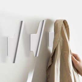 FCOWK Wall Hooks 4 Pack Coat Hooks Mounted White Wood Hooks for Hanging Hat, Towel, Bag, Backpack, Decorative Cute Wooden Heavy Duty Hook for Entryway and Bathroom (White)