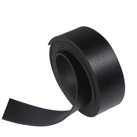 Picheng Double Sided Black Smooth Leather Strip 72 Inches Long (1 inches Wide) Very Suitable for for Pet Collars, Traction Ropes, Belts, Handles, Leather Watch Straps DIY Craft Projects (Black)
