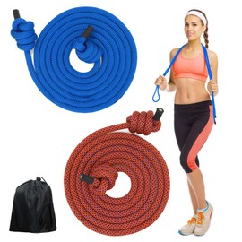 Skipping Rope, Flow Exercise Rope Skipping Rope Adult for Fitness Training Rope Skipping Adjustable Length Skipping Ropes Red and Blue Battle Rope Jumping Rope Skipping Rope Power Rope with Black Bag