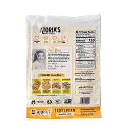 Atoria's Family Bakery Traditional Lavash Flatbread 10 Pack | 50 Individual Lavash Wraps | Fresh Baked, All Natural, GMO Free, and No Artificial Preservatives or Flavors 10-Packs of 5 Sheets (50 Sheets)