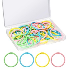 Arcjunys Binder Rings Multicolor Loose Leaf Binder Rings Binder Ring 30mm Ring Binder Book Binder Metal Rings Paper Rings for Flash Cards Papers Keychains 40Pcs