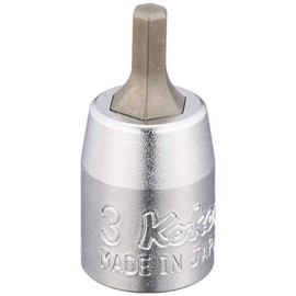 Koken 2010M.25-3 1/4 (6.35 mm) SQ. Hex Bit Socket, Total Length: 1.0 inches (25 mm), 0.1 inches (3 mm)