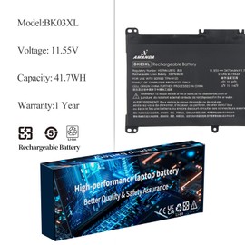 A AMANDA BK03XL Battery for HP Pavilion X360 14-BA 14M-BA Series 14-BA253CL 14M-BA114DX 14M-BA011DX 14-BA1XX 14-BA2XX 14-BA153CL 14-BA125CL 14M-BA013DX 14-BA175NR 14M-BA1XX 14M-BA0XX 916811-855
