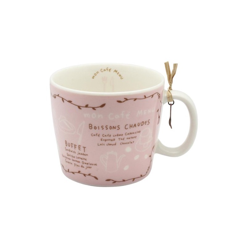モンカフェ mon cafe マグ menu ピンク 026151