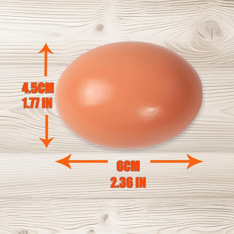 Pack of 5 Easter Eggs, Wooden Brown Fake Emergency Eggs