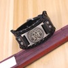 TEAMER - Silver Alloy Leather Bracelet Cuff Unisex Modern, Unit