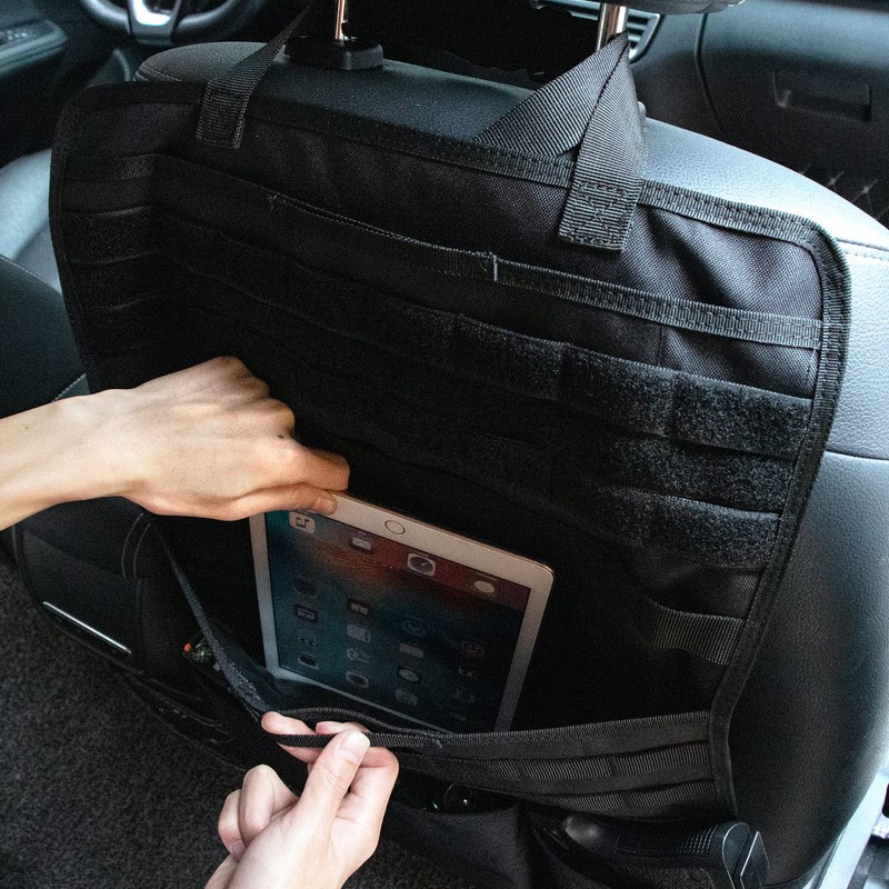 bvya Tactical Car Back Seat Organizer with 4 Molle Pouches