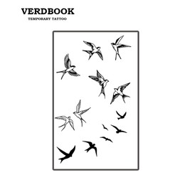 VERDBOOK Waterproof Temporary Tattoos: 2-Sheet Tattoo Kit with Realistic Body Stickers, Semi-Permanent Tattoos for Adults Lasting 7-15 Days – Safe for Men & Women, Birds in sky