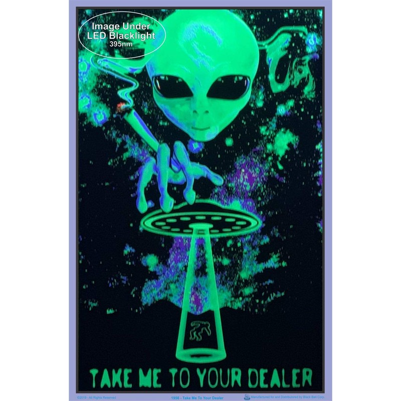 Take Me To Your Dealer - Flocked - Blacklight Poster