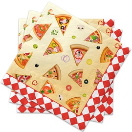 40Pcs Pizza Dessert Napkins 40Pcs Pizza Birthday Napkins I Love Pizza Pizza Time Lunch Dinner Tableware Disposable Paper Napkin Set for Pizzaria Themed Wedding Birthday Baby Shower Party (Pizza)