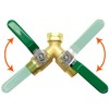 Joywayus Brass 3/4" GHT Garden Hose Splitter Full Flow Ball