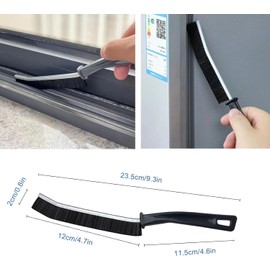 MEISO 4Pcs Cepillo para Limpieza De Grietas, Cepillo Limpieza Espacios De Cerdas Duras, Cepillo para Fregar Limpiador De Lechada para Juntas Profundas De Azulejos De Baño De Cocina, Negro
