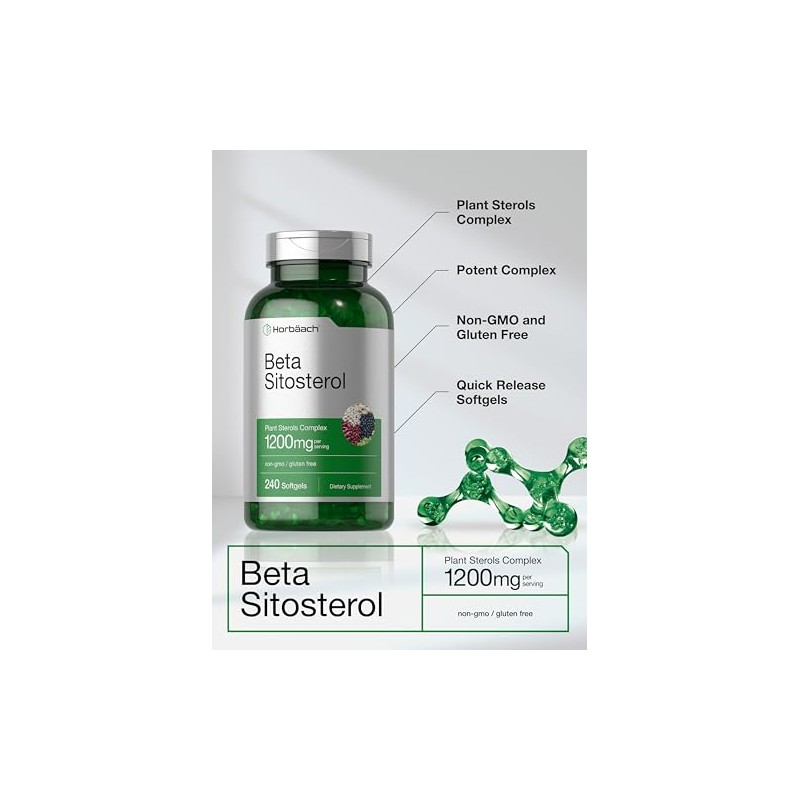 Horb Ach Beta Sitosterol 1200mg 240 Cápsulas Blandas Suplemento Esteroles