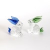 HDLJIAL 4 Pcs Glass Bunny Figurines,Crystal Easter Bunny Collectibles Spring
