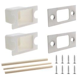 CChiai Set of 2 Door Lock Plates Guide Tab Door Latch Catch Plate Standard Door Lock Strike Plate with Spacer Door Latch Repairer with Dust Box Lock Plate Security Door Lock Hardware Repair Kit