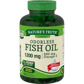 Nature's Truth Omega 3 2400 mg 90 Cápsulas Blandas Sabor Limón Sin Olor Suplemento Alimenticio Sin OMG Sin Gluten