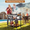 GarveeLife Outdoor Grill Table Cart with 4 Wheels, Stainless Steel