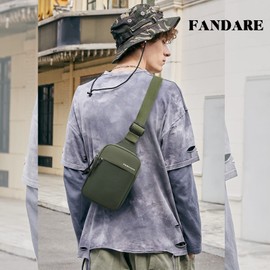 FANDARE Ultralight Sling Bags Chest Pack Crossbody Bags One Strap Rucksack Shoulder Bag for Men Sling Backpack Travel Hiking Sport Gym Daypacks Waterproof Nylon Green