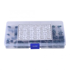 DollaTek 150 Pieces 15 Value (Each 10pcs) 100V 0.33NF- 470NF Polyester Film Capacitor Assortment Kits + Plastic Box