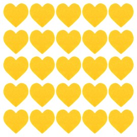 MECCANIXITY Felt Heart Shape Heart Pom Pom Valentine's Day Hearts Craft 1.6Inch x 1.6Inch for Home Decor Party Crafting Art, Yellow, Pack of 100