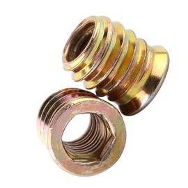 20Pcs Threaded Insert Nuts, Zinc Plated Carbon Steel Hex Socket Furniture Nuts M6/M8/M10 Insert Nut Tool Kit, Hex Drive Threaded for Wood Furniture(M6*10mm)