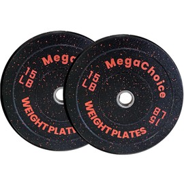 2-Inch Bumper Plates Set, 10-45 Lbs Rubber Weight Plates,Strength Training Weights Plates for Weight Lifting (Black 15lbs pairs)