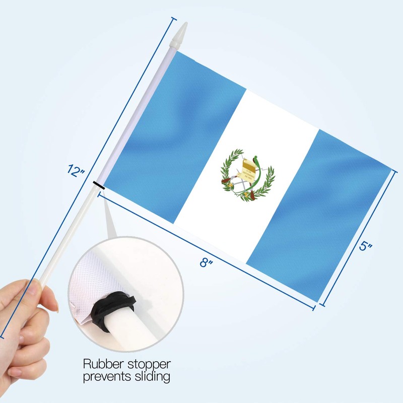 Anley Guatemala Mini Flag 12 Pack - Hand Held Small