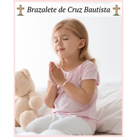 BOCHOI Cross Bracelet Pearl Bracelet Women's Christian Gifts Natural Stone Beads Bracelet Girls Bracelets Birthday Gifts for Daughter Granddaughter Girlfriend, Stainless Steel