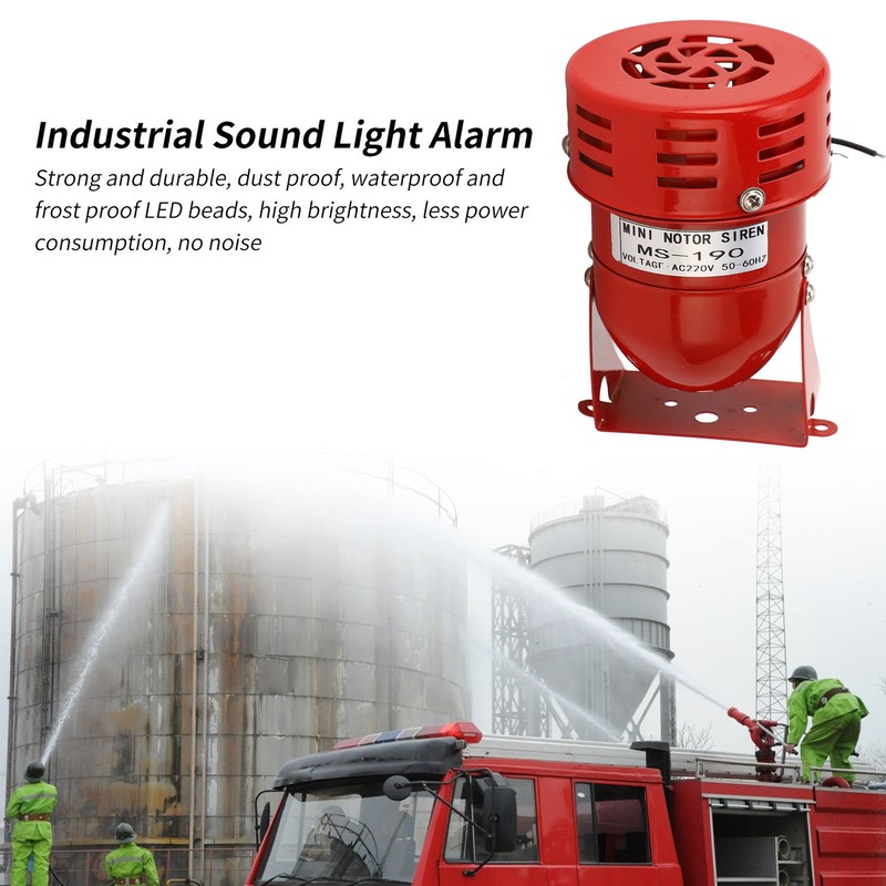 Industrial Motor Alarm Bell Red Color Steel Mini Horn Sound