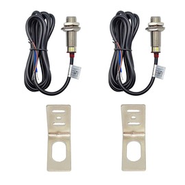 Haldzemo Hall Effect Sensor NJK-5002D NPN NC Detection Approach Switch 10mm M12 Proximity Switch with L Type Bracket (2 Pack)