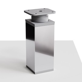 Furniture feet MFV1-CH. Colour: Chrome, Square profile: 40 mm x 40 mm