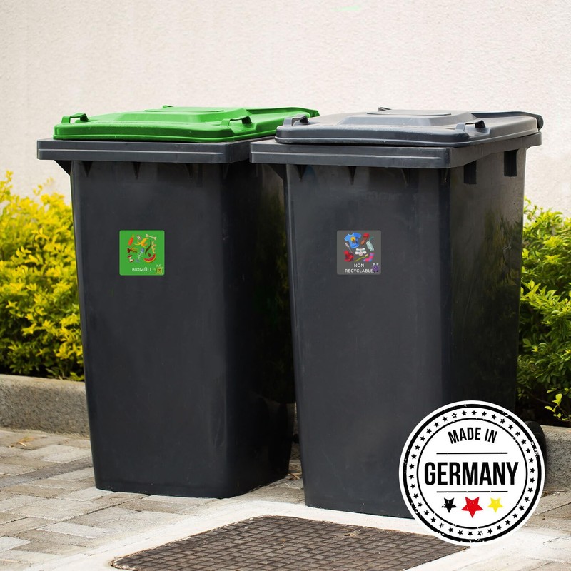 younikat 9 rubbish bin stickers for waste separation, waste recycling,