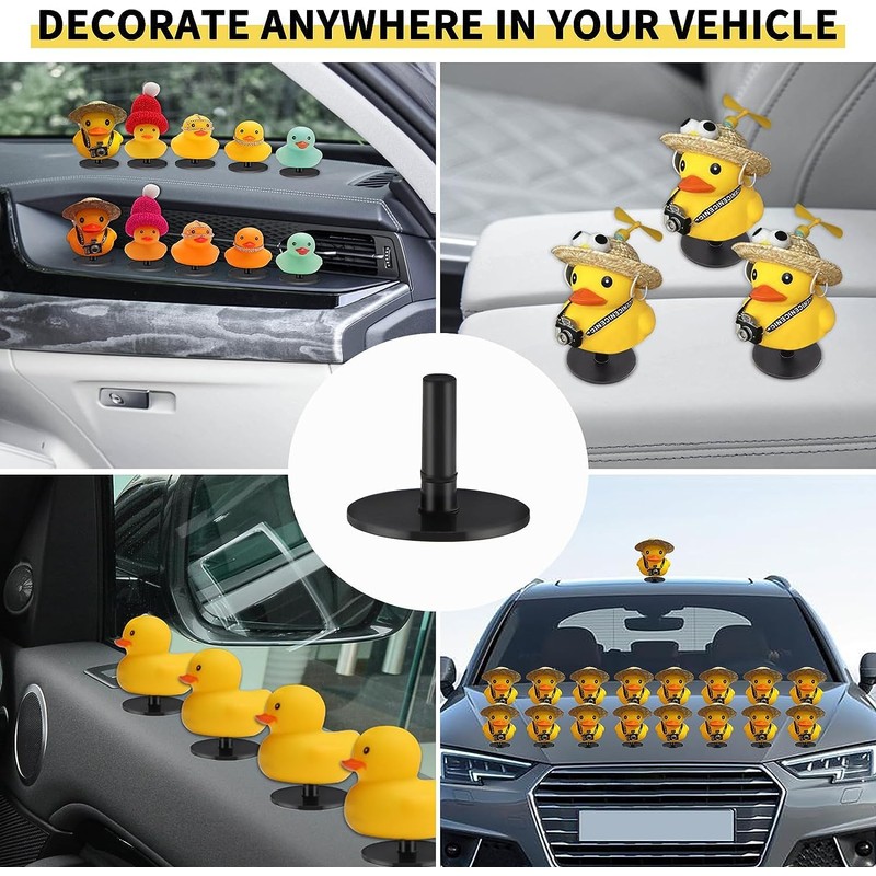 YIBEICO 20pcs Duck Mount, Flock Locker Rubber Duck Holder Dashboard