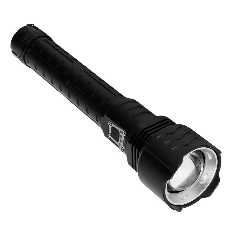 XHP90 Telescopic Zoom Flashlight Waterproof Electric Torch USB Charging for