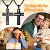 Aroncent Stainless Steel Cross Necklace: Joshua 1:9 Bible Verse Be