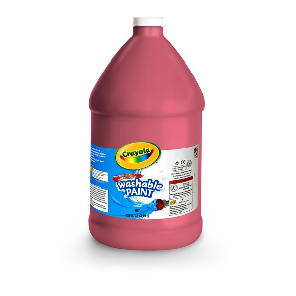 Crayola Washable Red Paint, 1 Gallon Size, Painting Supplies in