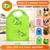 5Pcs Cute Reusable Grocery Bags in Pouch - Animal Bag