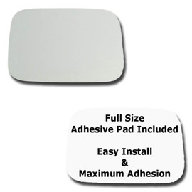 Mirror Glass + Full Size Adhesive Pad for 2003-2009 Hummer H2 Driver Side Replacement - Dim Fit Over (2004 2005 2006 2007 2008 03 04 05 06 07 08 09)