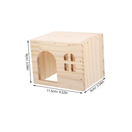 GRIRIW Elegant Hamster Hideout Tunnel Wooden Guinea Pig Cage Bed Snuggle House for Small Pets