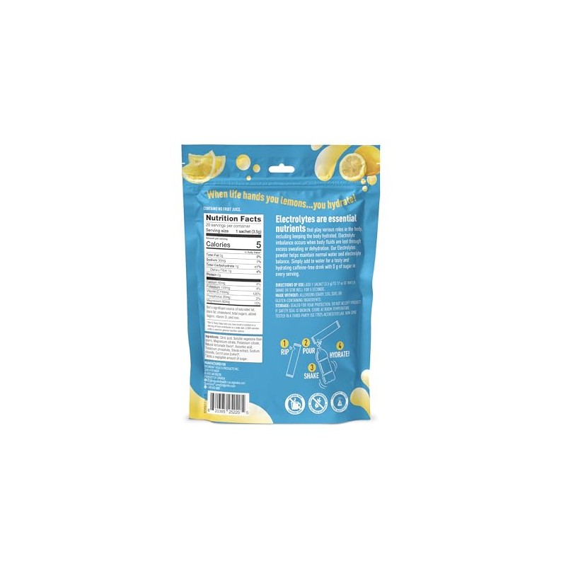 Organika Electrolitos en Polvo Sabor Limonada Clásica Sin Azúcar 20