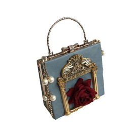 Nite closet Victorian Handbag Gothic Purses Lolita Shoulder Bag for Women Vintage Clutch (Blue)