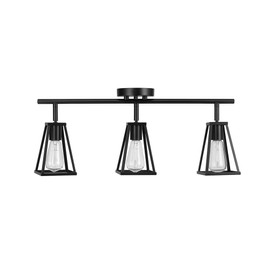 Globe Electric 64000005 25" 3-Light Track Bar Wall Sconce, Matte Black, E26 Base Sockets, Pivoting Track Heads, Track Ceiling Light, Track Lighting Kit, Ceiling Light Fixture, Bulb Not Included