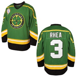 3 Ross The BOSS Rhea Hockey Jersey for Men,ST John's Shamrocks Stitched with EMHL Patch White Green Black (3 Green，X-Large)