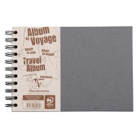 Clairefontaine Agebag 781165C Travel Album DIN A5 14.8 x 21 cm 40 Sheets Lined and Blank Double Spiral Bound Practical and Durable Pack of 1 Grey
