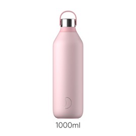 Chilly's Series 2 Water Bottle - BPA-Free Stainless Steel and Reusable - Leak-Proof, No Condensation - Blush Pink, 1000 ml