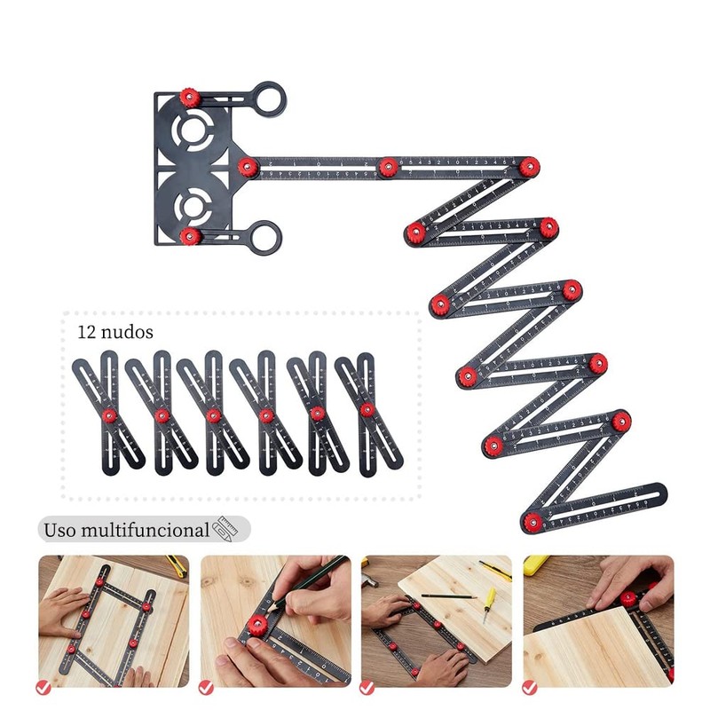 Multi Angle Measuring Ruler, Aleación De Aluminio Medición Múltiángulo Regla
